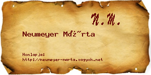 Neumeyer Márta névjegykártya